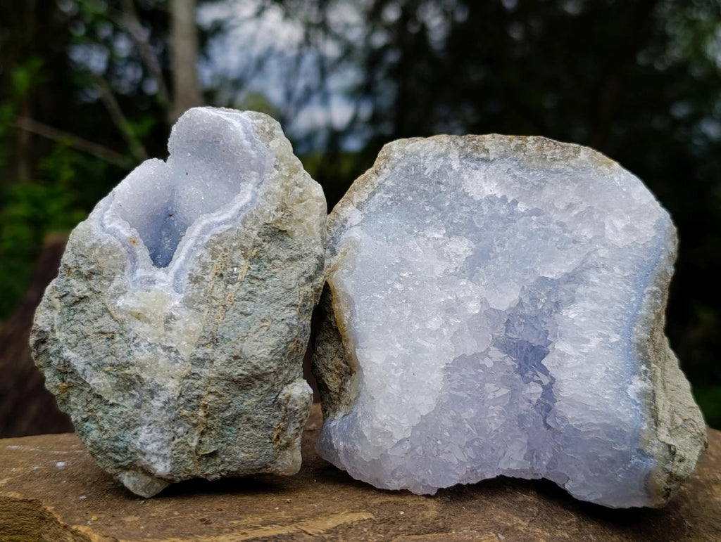 Polished Blue Lace Agate Specimens x 6 From Nsanje, Malawi - Toprock Gemstones and Minerals 