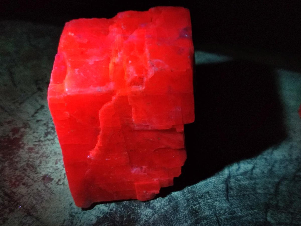 Natural Rhombohedral Sunset Orange Calcite Specimens x 5 From Spitzkop, Namibia - Toprock Gemstones and Minerals 
