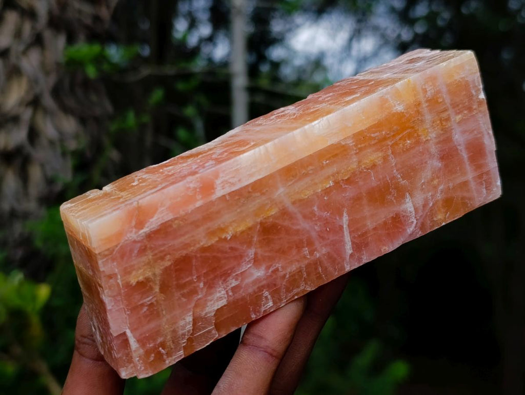 Natural Rhombohedral Sunset Orange Calcite Specimens x 5 From Spitzkop, Namibia - Toprock Gemstones and Minerals 