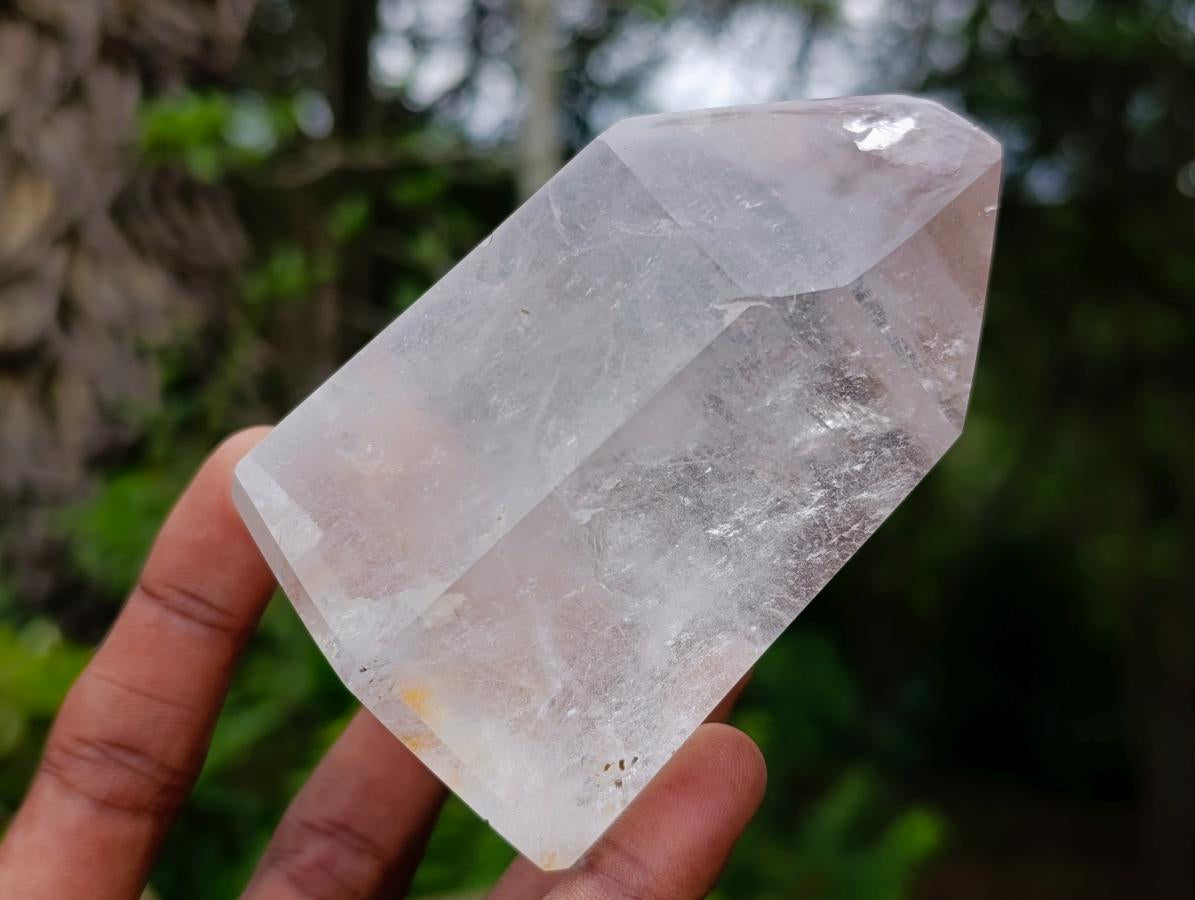 Polished Smokey Window Quartz Crystals x 6 From Akansobe, Madagascar - Toprock Gemstones and Minerals 