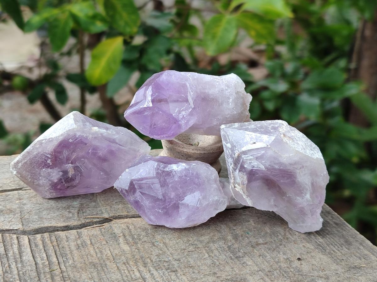 Natural Jacaranda Amethyst Single Crystals x 24 From Mumbwa, Zambia - Toprock Gemstones and Minerals 