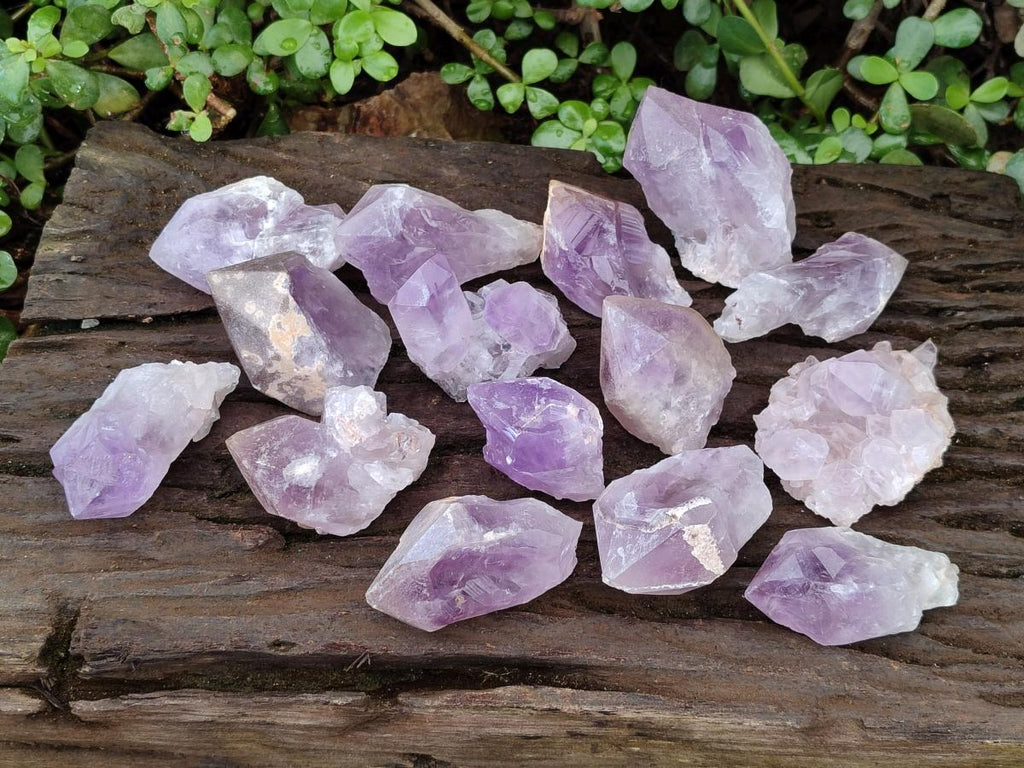 Natural Jacaranda Amethyst Single Crystals x 24 From Mumbwa, Zambia - Toprock Gemstones and Minerals 