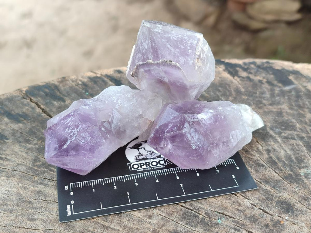 Natural Jacaranda Amethyst Single Crystals x 24 From Mumbwa, Zambia - Toprock Gemstones and Minerals 