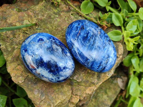 Polished Sodalite Palm Stones x 26 From Kunene River, Namibia - Toprock Gemstones and Minerals 