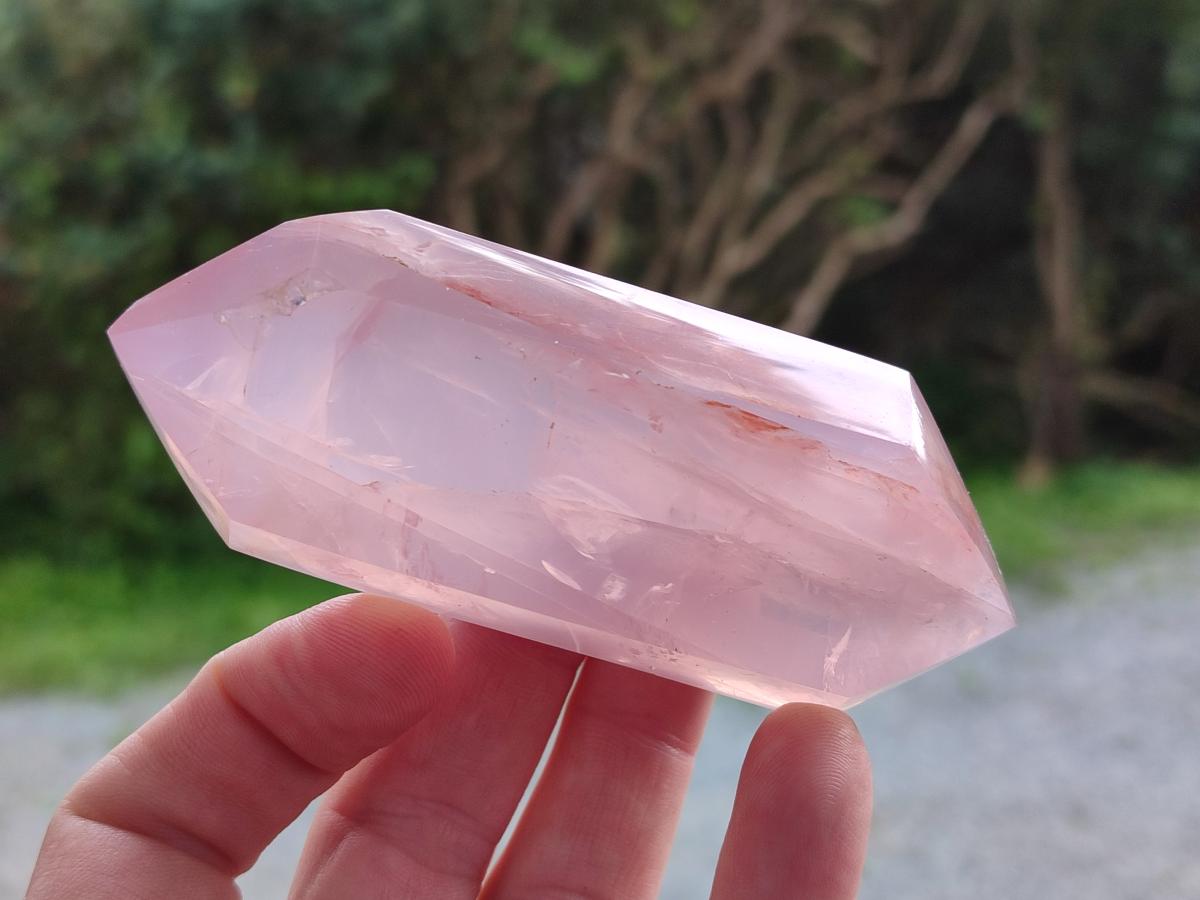Polished Double Terminated Gemmy Rose Quartz Crystals x 6 From Madagascar - Toprock Gemstones and Minerals 