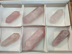 Polished Double Terminated Gemmy Rose Quartz Crystals x 6 From Madagascar - Toprock Gemstones and Minerals 