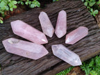 Polished Double Terminated Gemmy Rose Quartz Crystals x 6 From Madagascar - Toprock Gemstones and Minerals 