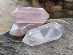 Polished Double Terminated Gemmy Rose Quartz Crystals x 6 From Madagascar - Toprock Gemstones and Minerals 