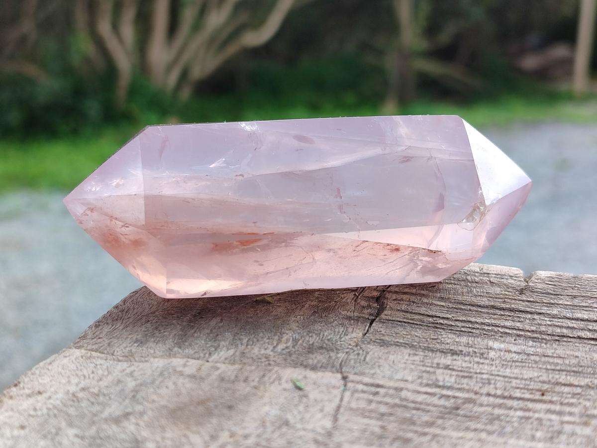 Polished Double Terminated Gemmy Rose Quartz Crystals x 6 From Madagascar - Toprock Gemstones and Minerals 