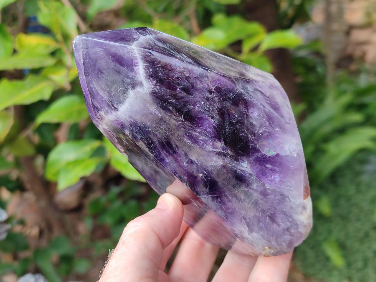Polished Chevron Amethyst Display Crystals x 2 From Zambia - Toprock Gemstones and Minerals 