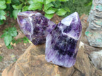 Polished Chevron Amethyst Display Crystals x 2 From Zambia - Toprock Gemstones and Minerals 