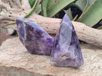 Polished Chevron Amethyst Display Crystals x 2 From Zambia - Toprock Gemstones and Minerals 