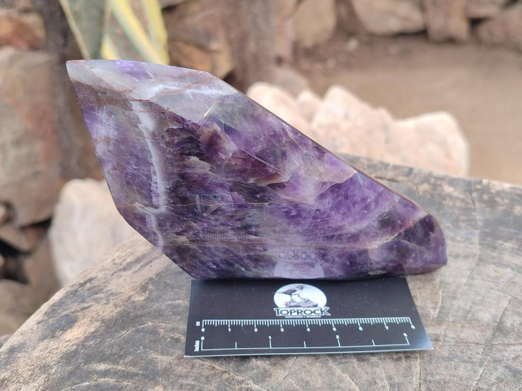 Polished Chevron Amethyst Display Crystals x 2 From Zambia - Toprock Gemstones and Minerals 