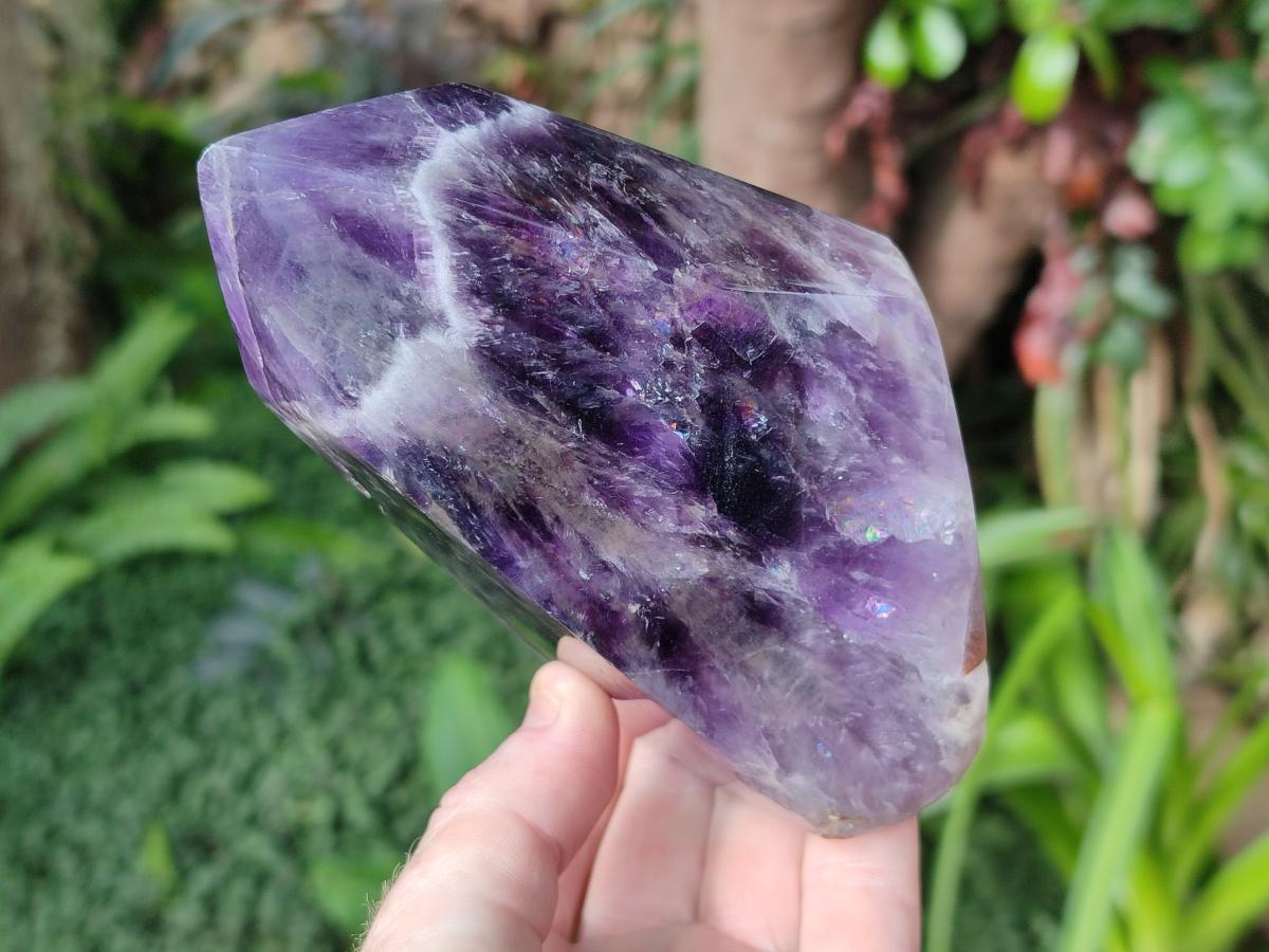 Polished Chevron Amethyst Display Crystals x 2 From Zambia - Toprock Gemstones and Minerals 