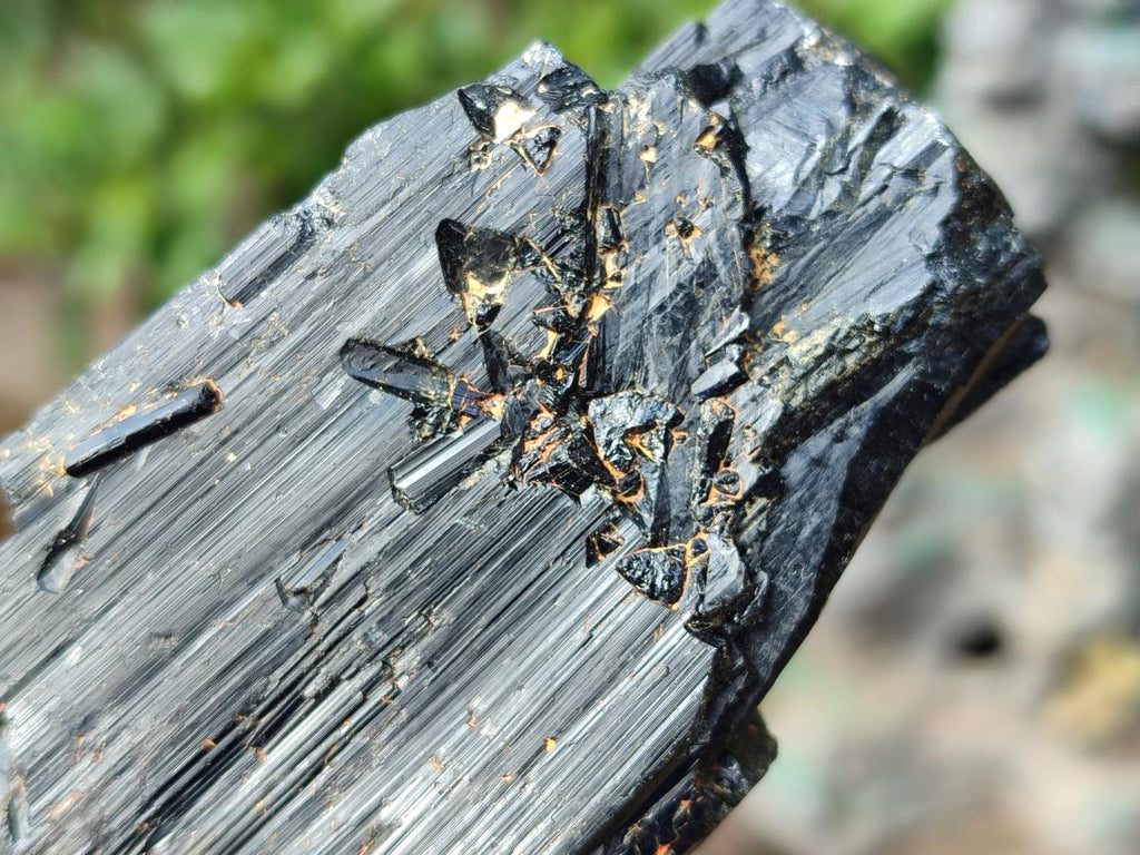 Natural Schorl Black Tourmaline Specimens x 3 From Khorigan, Namibia - Toprock Gemstones and Minerals 