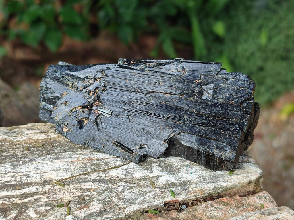 Natural Schorl Black Tourmaline Specimens x 3 From Khorigan, Namibia - Toprock Gemstones and Minerals 