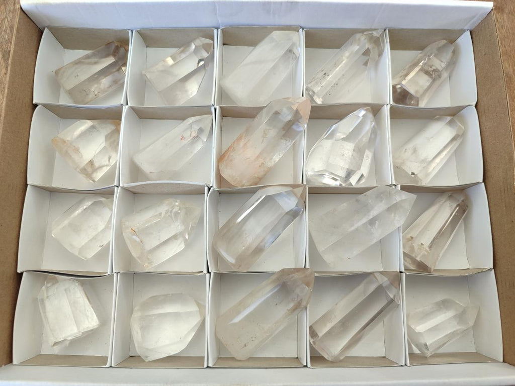 Polished Clear Quartz Display Crystals x 20 From Madagascar - Toprock Gemstones and Minerals 