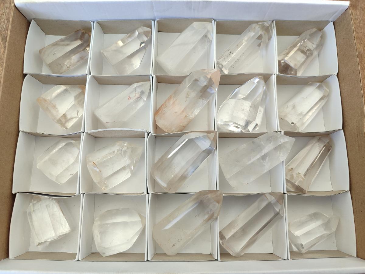 Polished Clear Quartz Display Crystals x 20 From Madagascar - Toprock Gemstones and Minerals 