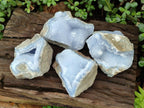 Natural Large Blue Lace Agate Geode Specimens x 4 From Nsanje, Malawi - Toprock Gemstones and Minerals 