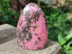Polished Rhodonite Standing Display Pieces x 3 From Ambindavato, Madagascar - Toprock Gemstones and Minerals 