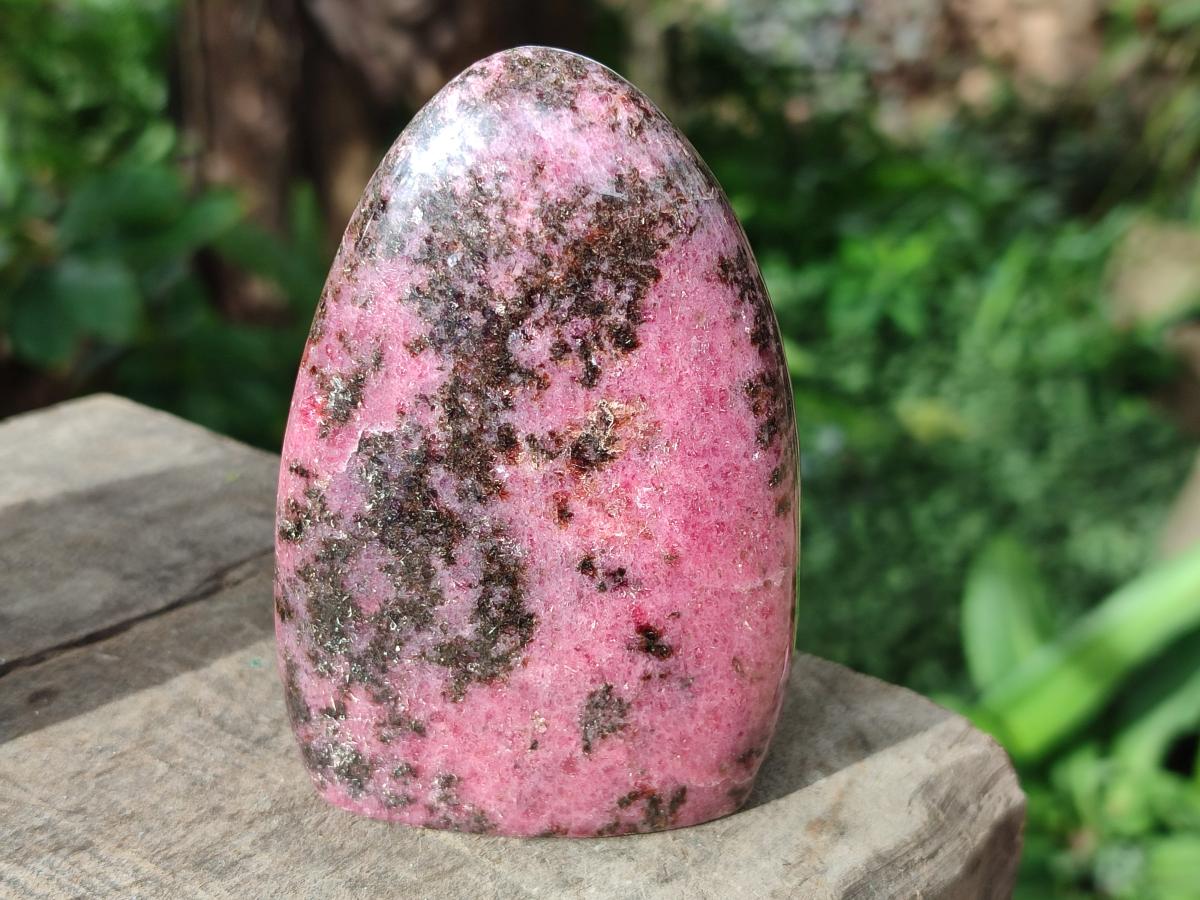 Polished Rhodonite Standing Display Pieces x 3 From Ambindavato, Madagascar - Toprock Gemstones and Minerals 