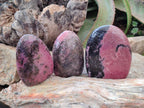 Polished Rhodonite Standing Display Pieces x 3 From Ambindavato, Madagascar - Toprock Gemstones and Minerals 