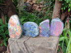 Polished Rare Purple Sunset Flash Labradorite Standing Display Pieces x 4 From Madagascar - Toprock Gemstones and Minerals 