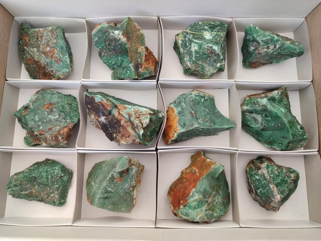 Natural Swazi Jade Cobbed Specimens x 12 From Swaziland - Toprock Gemstones and Minerals 