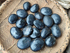Polished Black Tourmaline Galets x 24 From Madagascar - Toprock Gemstones and Minerals 