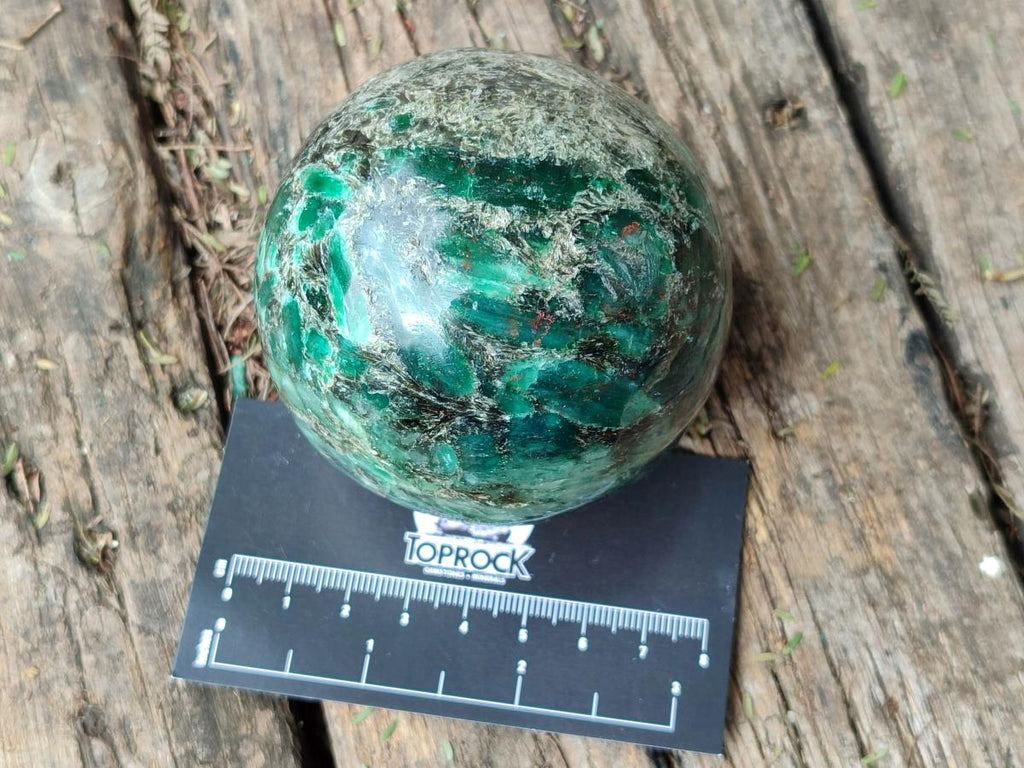Polished Emerald Mica 'Mutokolite' Spheres x 2 From Mutoko, Zimbabwe - Toprock Gemstones and Minerals 