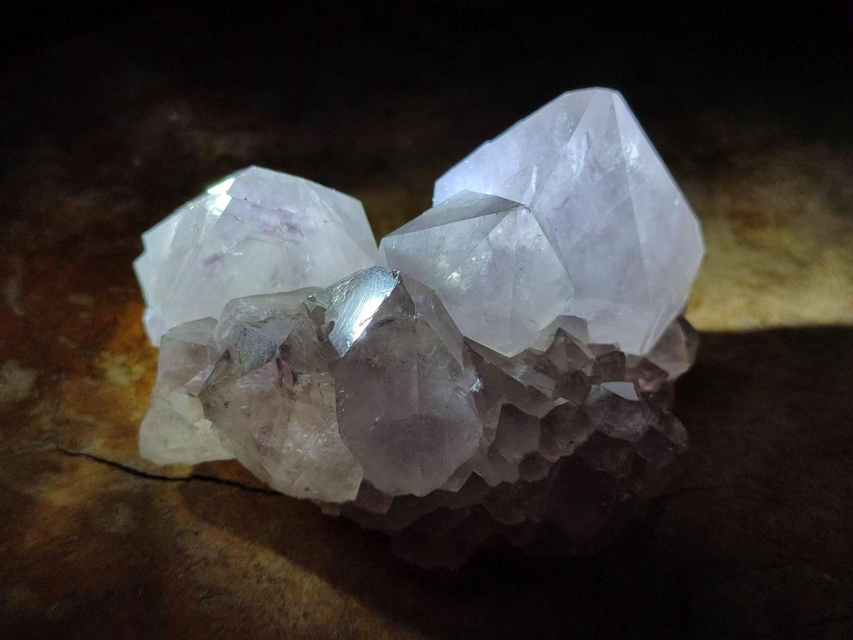 Natural Mixed Spirit Amethyst Clusters x 3 From Boekenhouthoek, South Africa - Toprock Gemstones and Minerals 