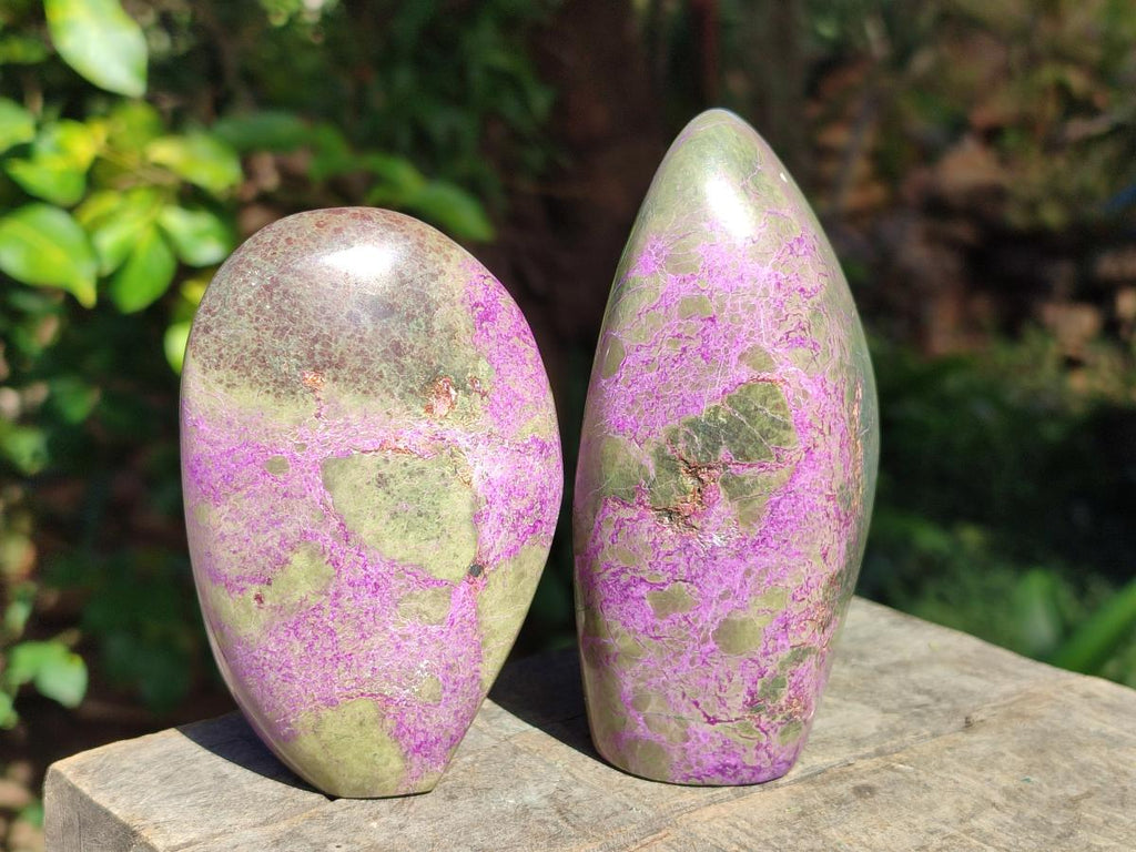 Polished Stichtite Standing Display Pieces x 3 From Barberton, South Africa - Toprock Gemstones and Minerals 