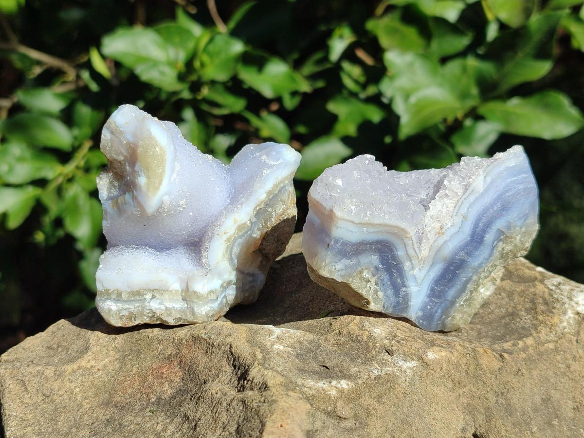 Natural Blue Lace Agate Geode Specimens x 24 From Nsanje, Malawi - Toprock Gemstones and Minerals 