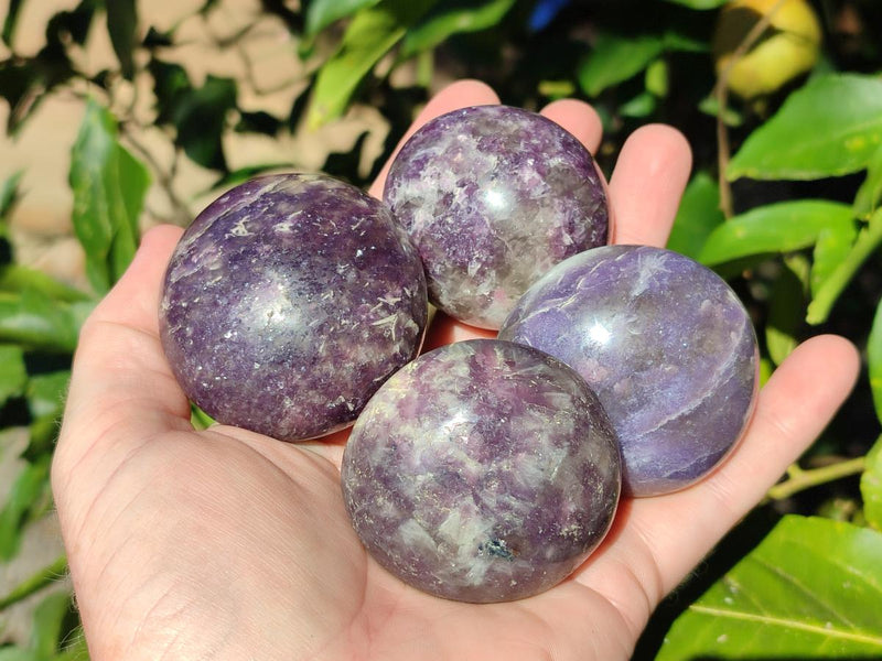 Polished Lepidolite Galets x 24 From Ambatondrazaka, Madagascar - Toprock Gemstones and Minerals 