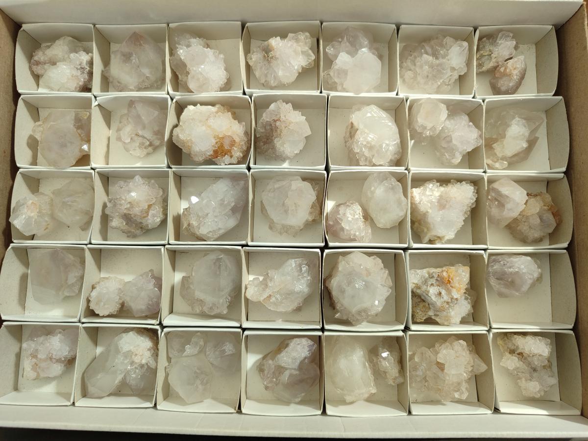 Natural White Cactus Flower Spirit Amethyst Crystals x 46 From South Africa - Toprock Gemstones and Minerals 