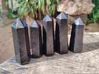 Polished Black Basalt Display Crystals x 12 From Madagascar - Toprock Gemstones and Minerals 