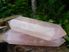 Polished Large Double Terminated Gemmy Rose Quartz Crystals x 2 From Madagascar - Toprock Gemstones and Minerals 