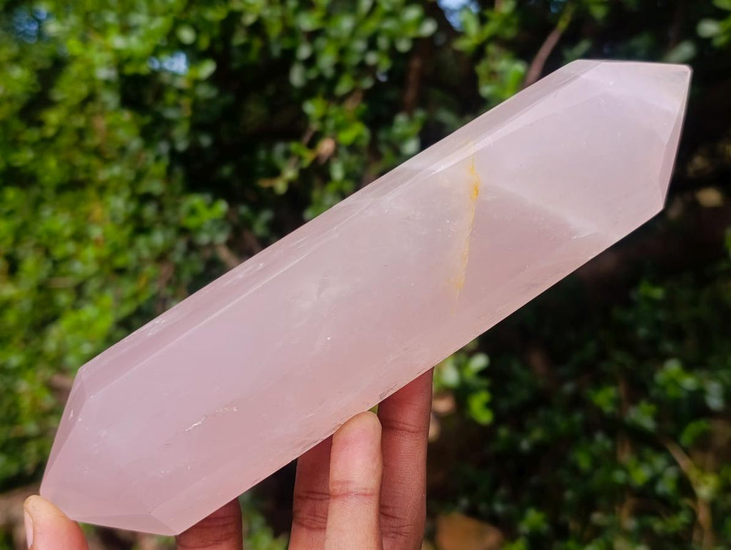 Polished Large Double Terminated Gemmy Rose Quartz Crystals x 2 From Madagascar - Toprock Gemstones and Minerals 