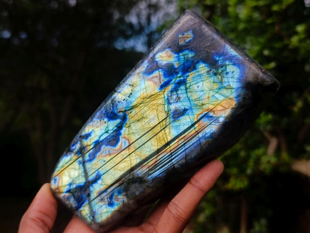 Polished Large Labradorite Standing Display Pieces x 2 From Madagascar - Toprock Gemstones and Minerals 