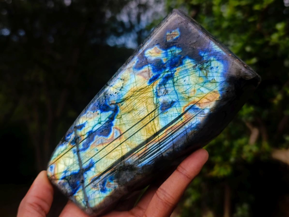 Polished Large Labradorite Standing Display Pieces x 2 From Madagascar - Toprock Gemstones and Minerals 