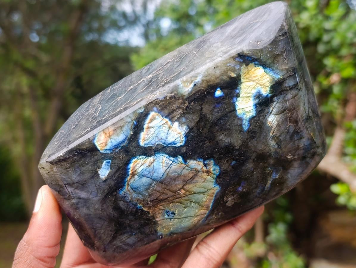 Polished Large Labradorite Standing Display Pieces x 2 From Madagascar - Toprock Gemstones and Minerals 