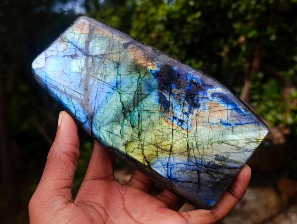 Polished Large Labradorite Standing Display Pieces x 2 From Madagascar - Toprock Gemstones and Minerals 
