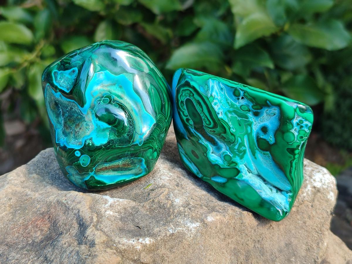 Polished Malacolla Free Forms x 4 From Kulukuluku, Congo - Toprock Gemstones and Minerals 