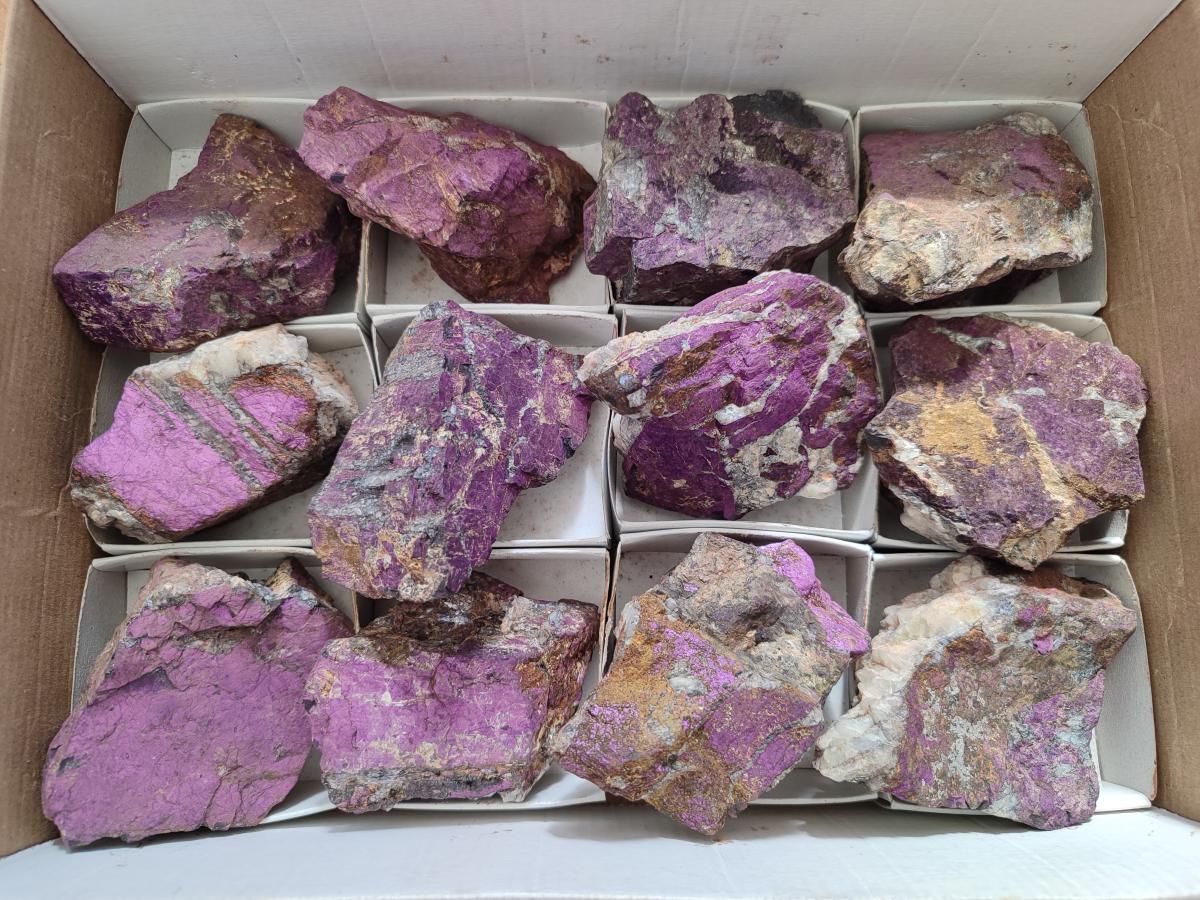 Natural Metallic Cobbed Purpurite Specimens x 12 From Erongo, Namibia - Toprock Gemstones and Minerals 