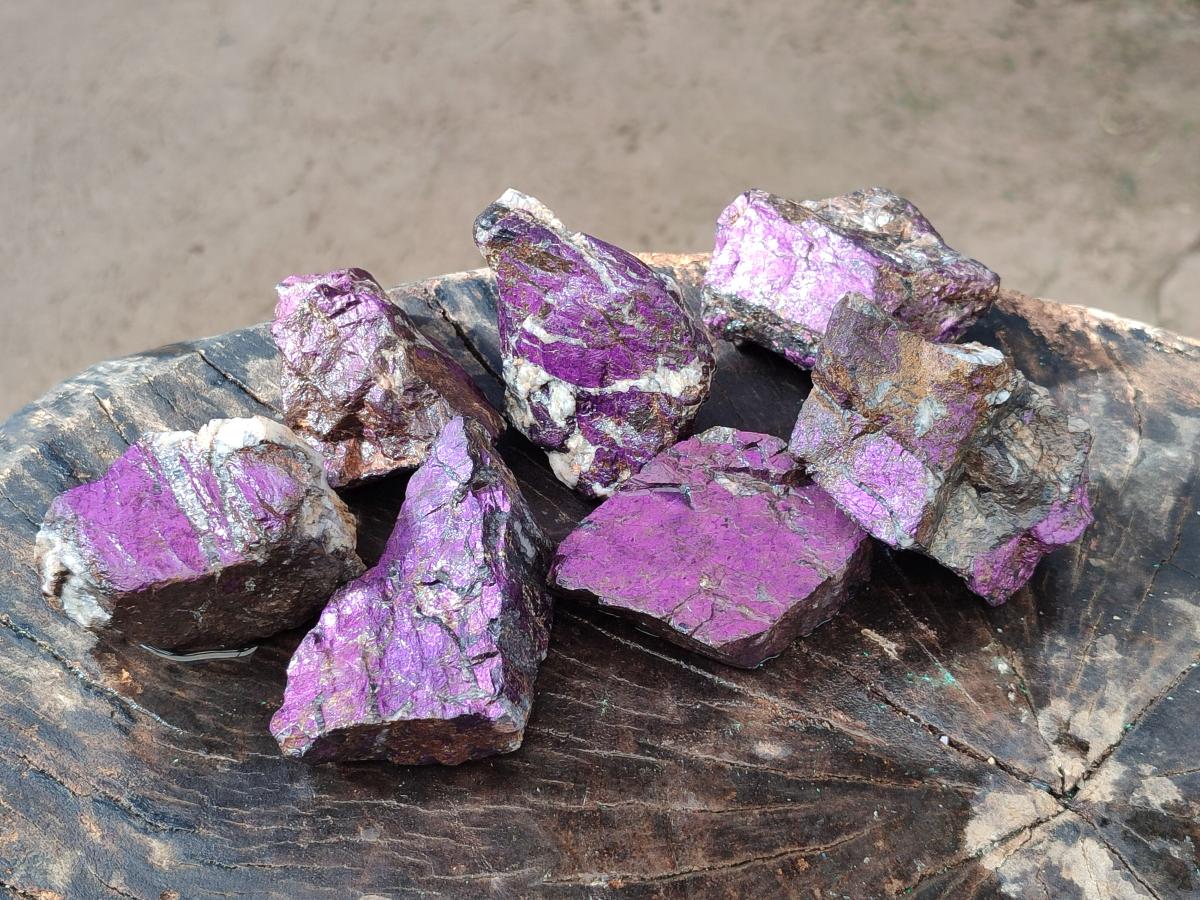 Natural Metallic Cobbed Purpurite Specimens x 12 From Erongo, Namibia - Toprock Gemstones and Minerals 