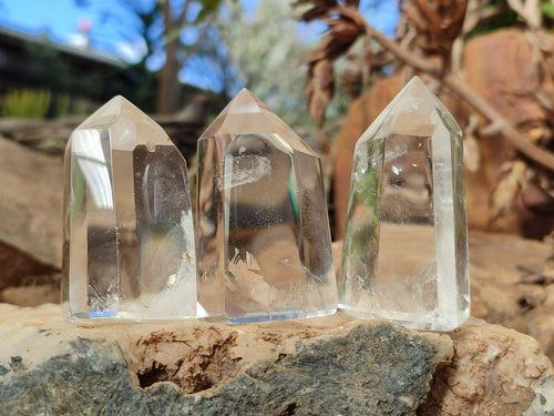 Polished Clear Quartz Display Crystals x 12 From Madagascar - Toprock Gemstones and Minerals 