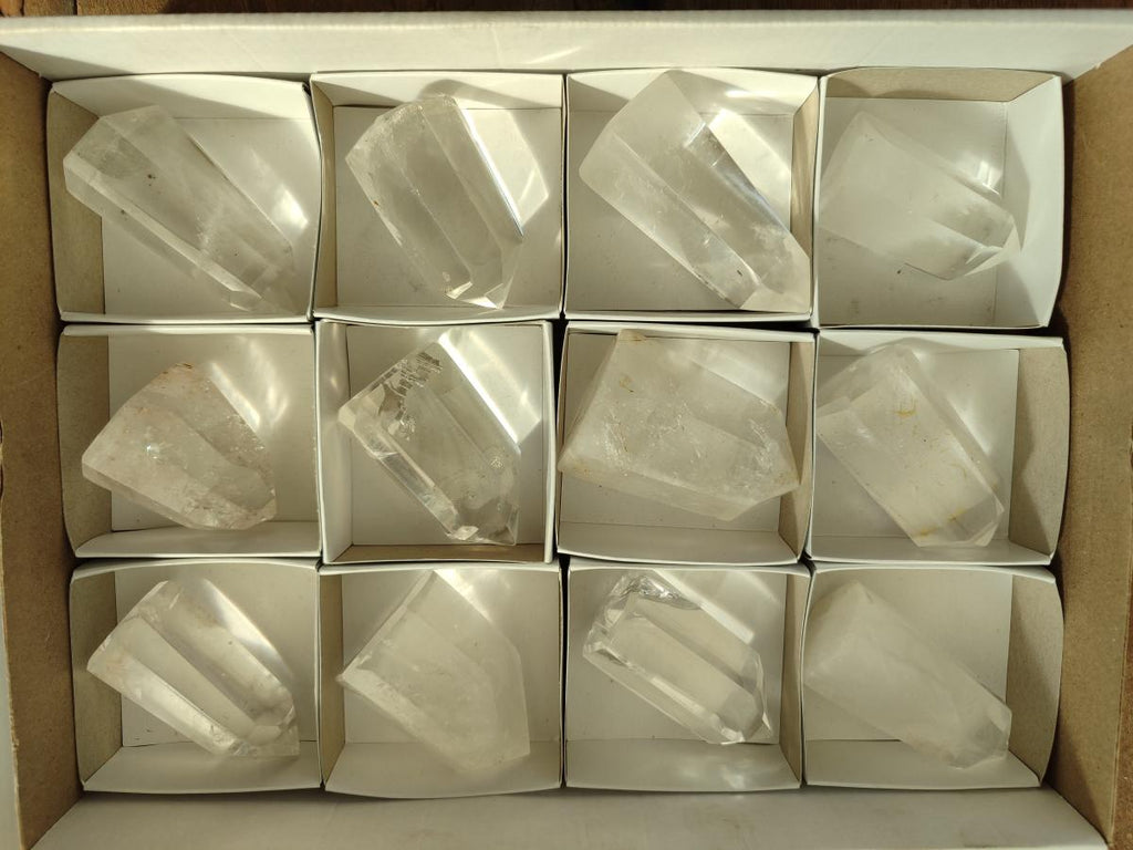 Polished Clear Quartz Display Crystals x 12 From Madagascar - Toprock Gemstones and Minerals 