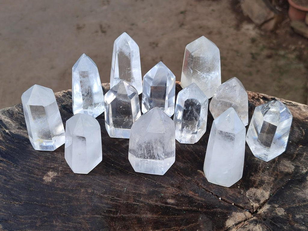 Polished Clear Quartz Display Crystals x 12 From Madagascar - Toprock Gemstones and Minerals 