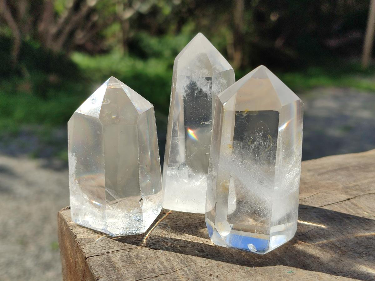 Polished Clear Quartz Display Crystals x 12 From Madagascar - Toprock Gemstones and Minerals 