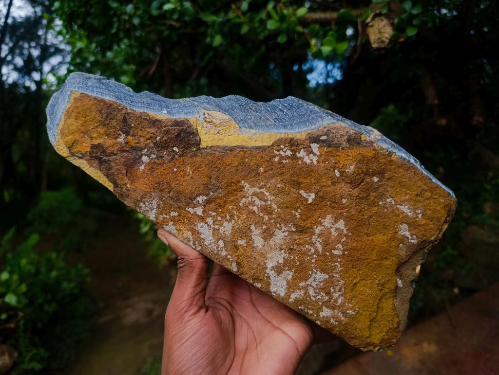 Natural Golden Blue Tigers Eye Slabs x 2 From Prieska, South Africa - Toprock Gemstones and Minerals 